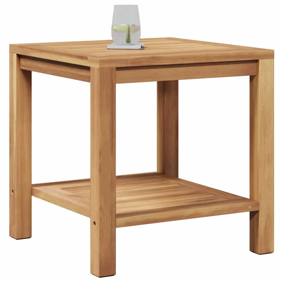 vidaXL Salontafel met opslag Bruin 45 x 45 x 45 cm Massief Teakhout