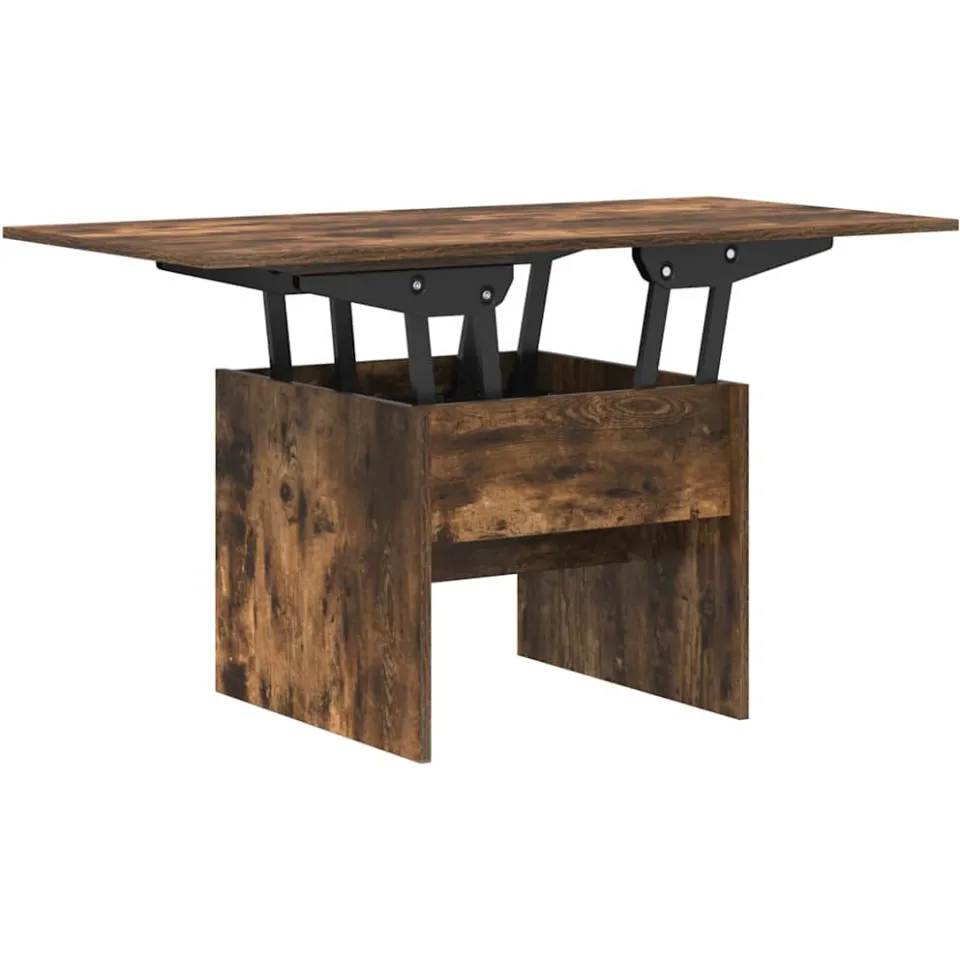 vidaXL Salontafel Gerookt eiken 55 x 54,5 x 45 cm Bewerkt hout, foto 3