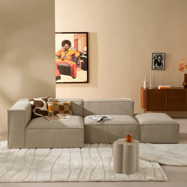 NOUS Living hoekbank Igor hoek links - beige, foto 2