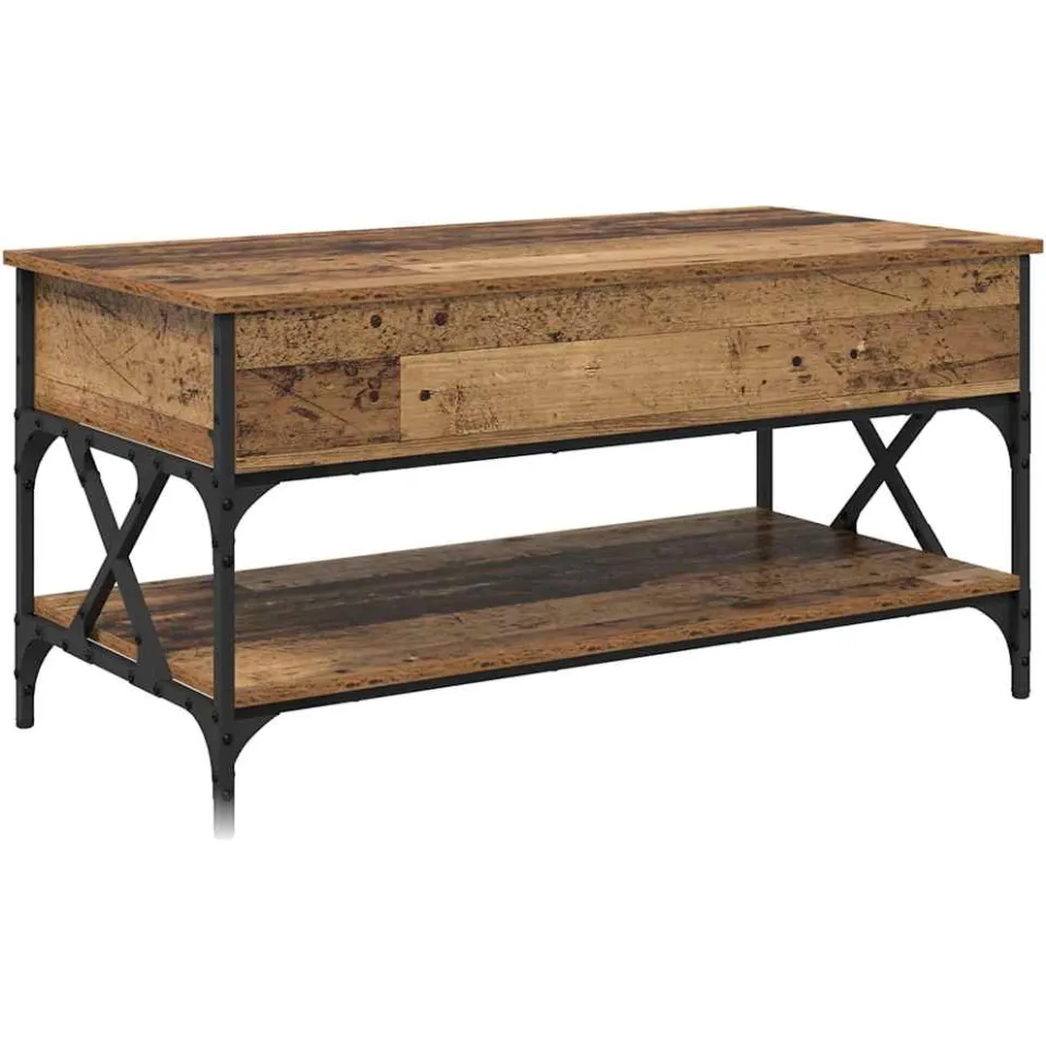 vidaXL Salontafel Oud Hout 100 x 50 x 50 cm Bewerkt hout Bruin