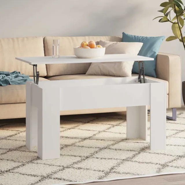 vidaXL Salontafel 101x49x52 cm bewerkt hout wit, foto 2