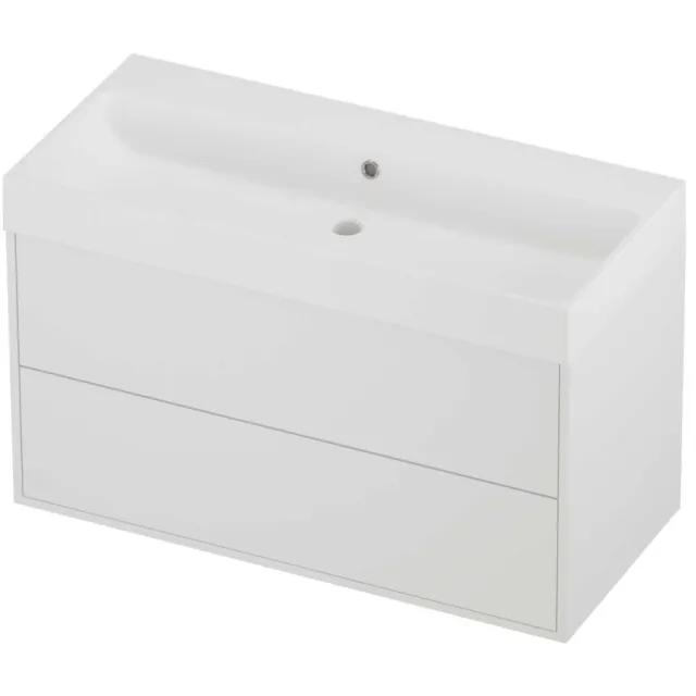 Proline Podium Badmeubelset Polystone Loft 2 Laden 100x46x62 cm Mat Wit Mat White
