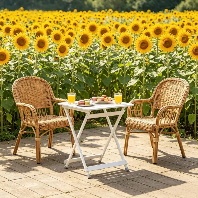 MODFU Picknicktafel - Opvouwbaar - Aluminium - Vierkant - Wit