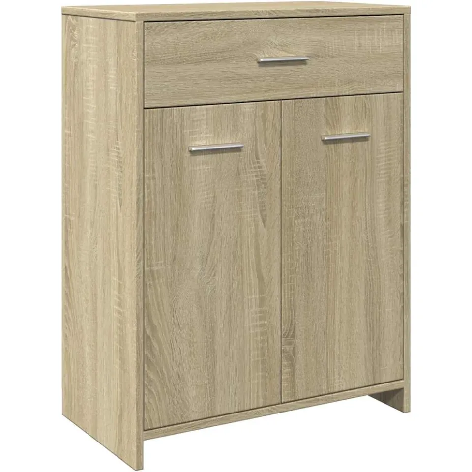 vidaXL Badkamerkast 60x33x80 cm spaanplaat sonoma eikenkleurig Bruin