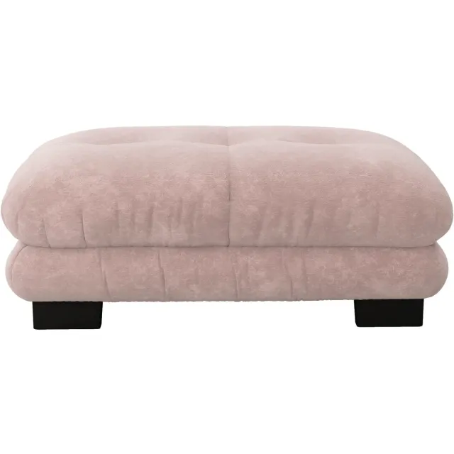 MUVANO Paris Roze Poef - Modulaire Hocker Roze - Vintage Chenille Voetenbank - Wolk Design - 112x68x52 cm - Zitelement - Woonkamer Roze