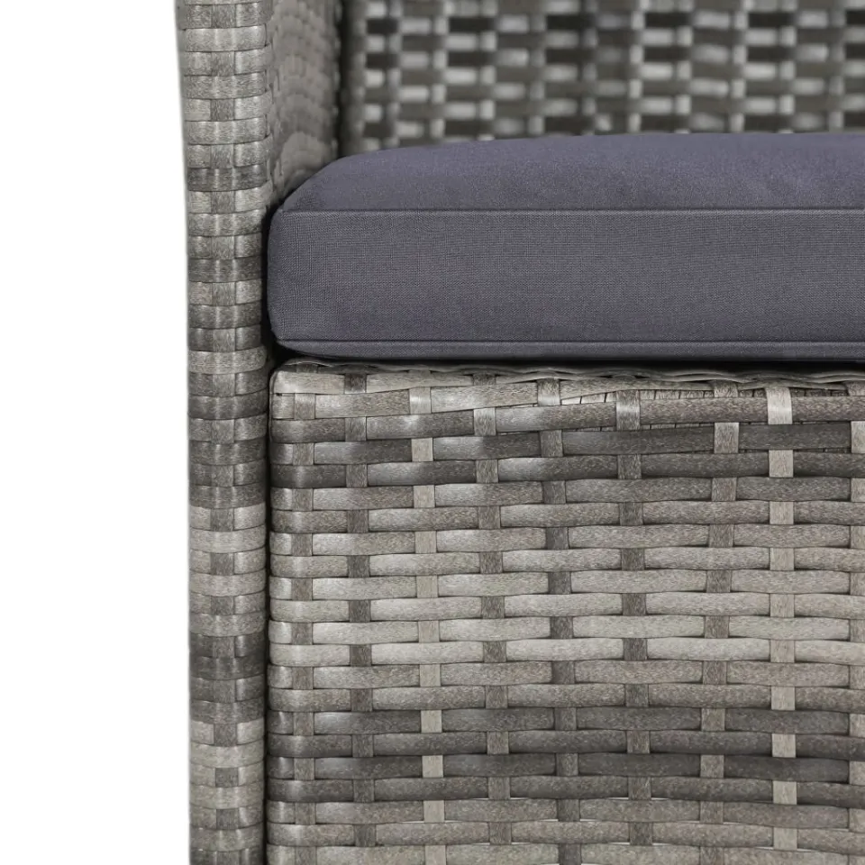 vidaXL 11-delige Tuinset met kussens poly rattan grijs, foto 4