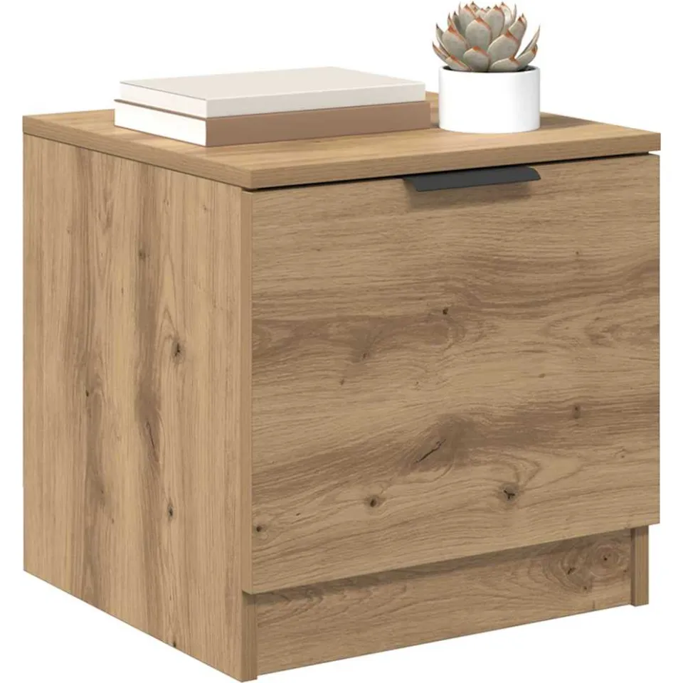 vidaXL Bed kast 2 st Artisan Eiken 40 x 39 x 40cm Bewerkt hout Bruin