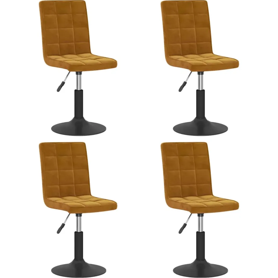 vidaXL Eetkamerstoelen draaibaar 4 st fluweel bruin, foto 3
