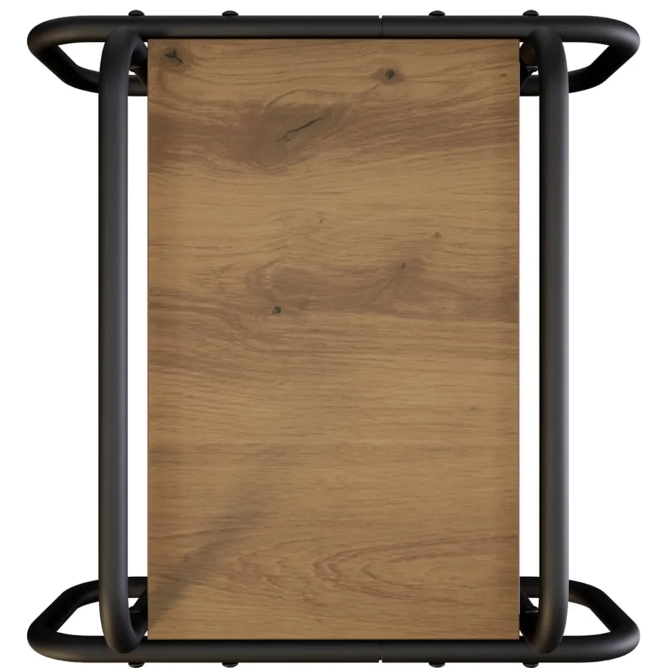 vidaXL Salontafel Artisanaal eiken 40 x 40 x 51 cm Bewerkt hout, foto 4
