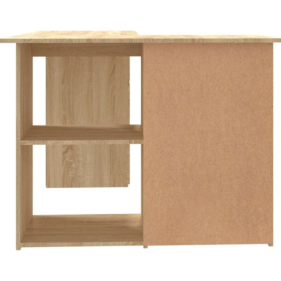 vidaXL Hoekbureau 145x100x76 cm bewerkt hout sonoma eikenkleurig, foto 4