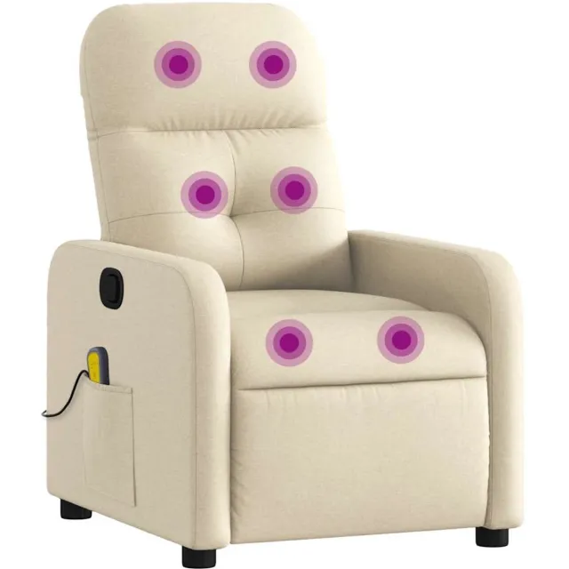 vidaXL Massagestoel - verstelbaar - stof - crèmekleurig