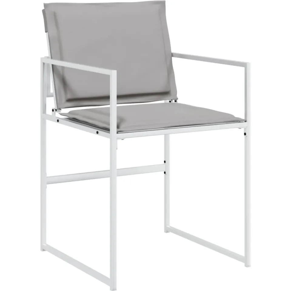 vidaXL 11-delige Tuinset met kussens textileen wit