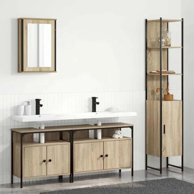 vidaXL Badkamermeubelset 4 st Sonoma Eiken 33 x 33 x 185,5 cm, foto 2