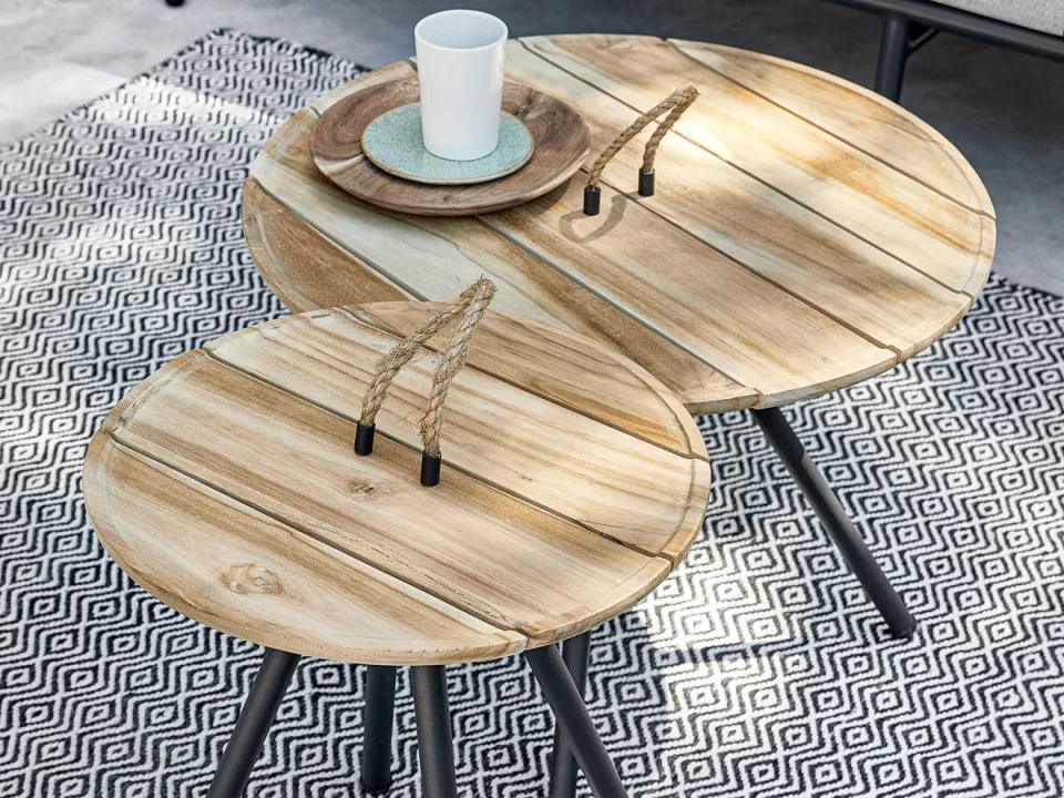 Apple Bee Elle lounge tuintafels ø60 (h:40cm)/ø40 (h:45cm) zwart, foto 3