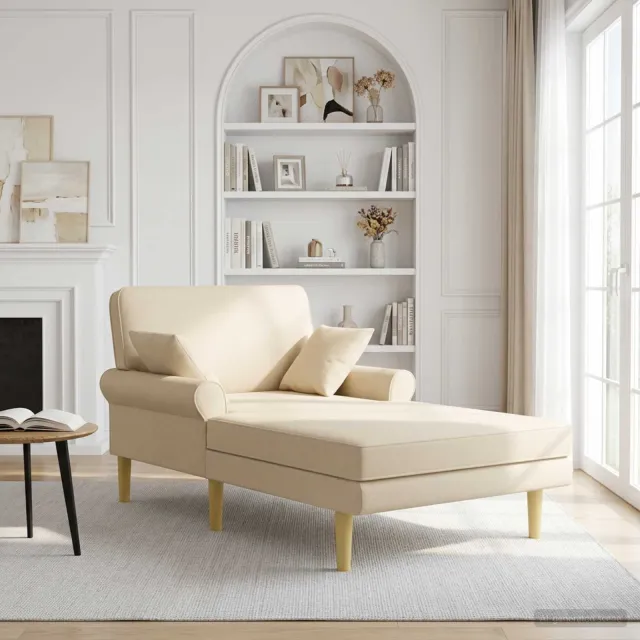 vidaXL Chaise longue Crèmekleurig Stof