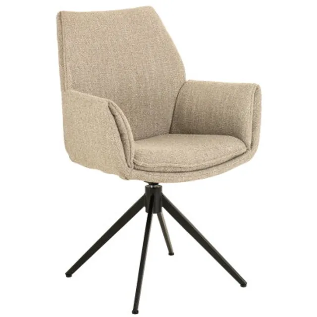 Moods Collection Eetkamerstoel Lisboa draaibaar Moon zwart - Rhythm liver 10 Taupe