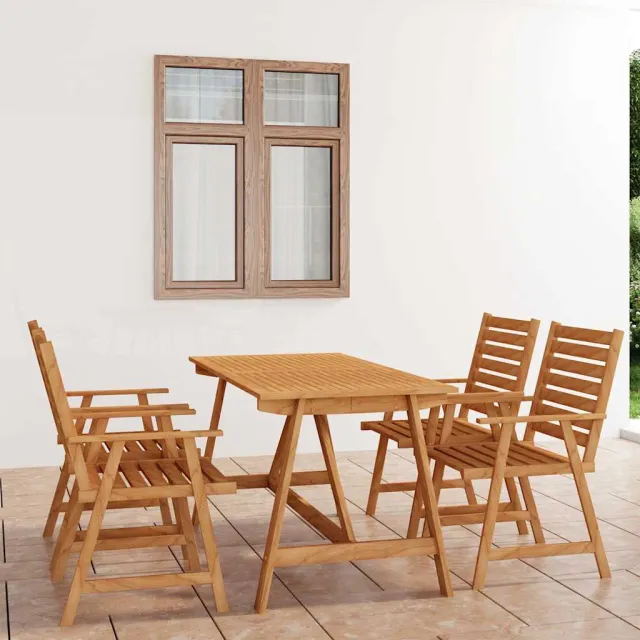 vidaXL 5-delige Tuinset massief acaciahout bruin
