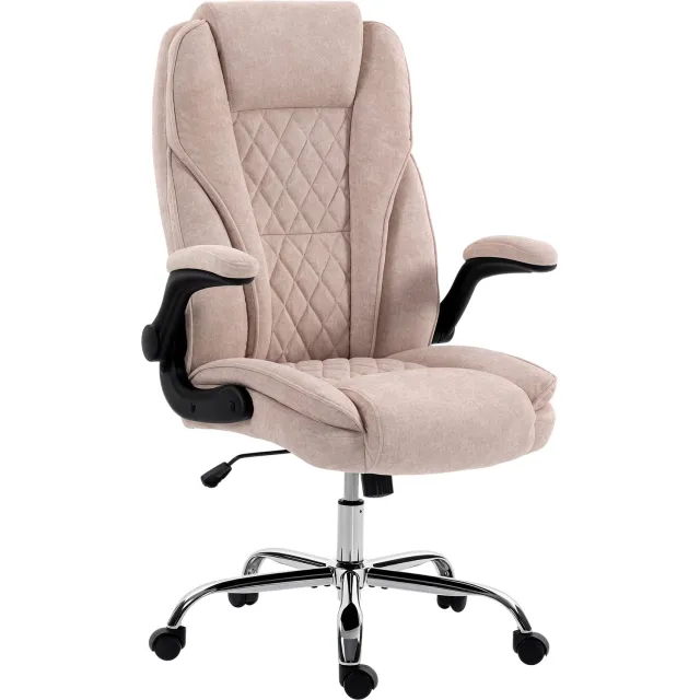 Lunpog Ergonomische bureaustoel, hoogte verstelbaar, opklapbare armleuningen, 70 x 70 x 114-122 cm, roze Rose
