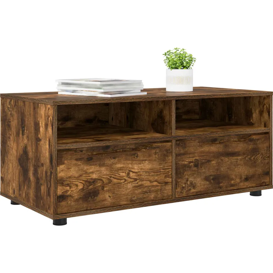 vidaXL TV-kast 100 x 48 x 43 cm Gerookt eiken Bewerkt hout Bruin