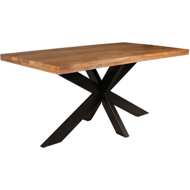 Lizzely Garden & Living Eettafel langwerpig mangohout 160cm lichtbruin John langwerpige tafel duurzaam mango eetkamertafel