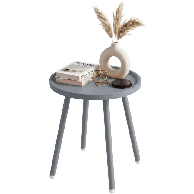 CLP Bijzettafel Busan - Rond - Voor Binnen en Buiten - 40 cm - grijs