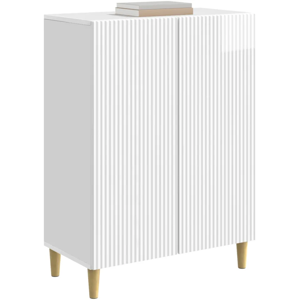 vidaXL Dressoir Hoogglans Wit 66 x 34,5 x 90 cm Bewerkt hout