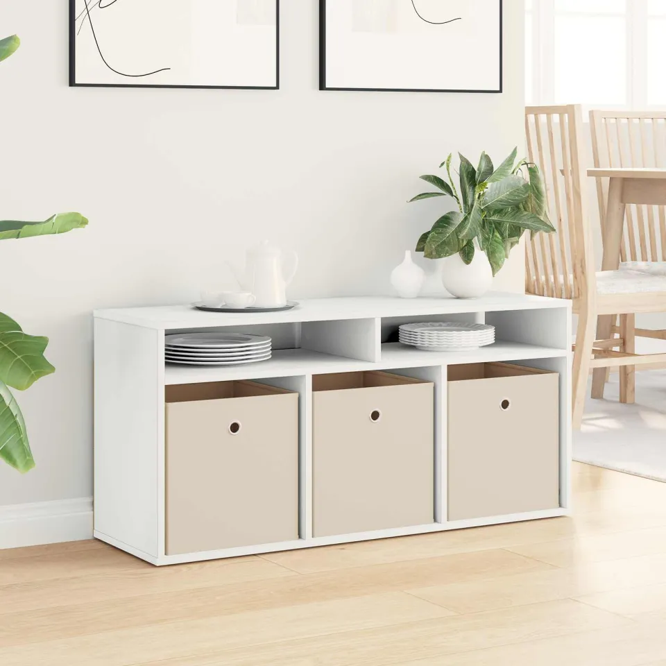 vidaXL Laagkast met lade Wit 102 x 32 x 48,5 cm, foto 4