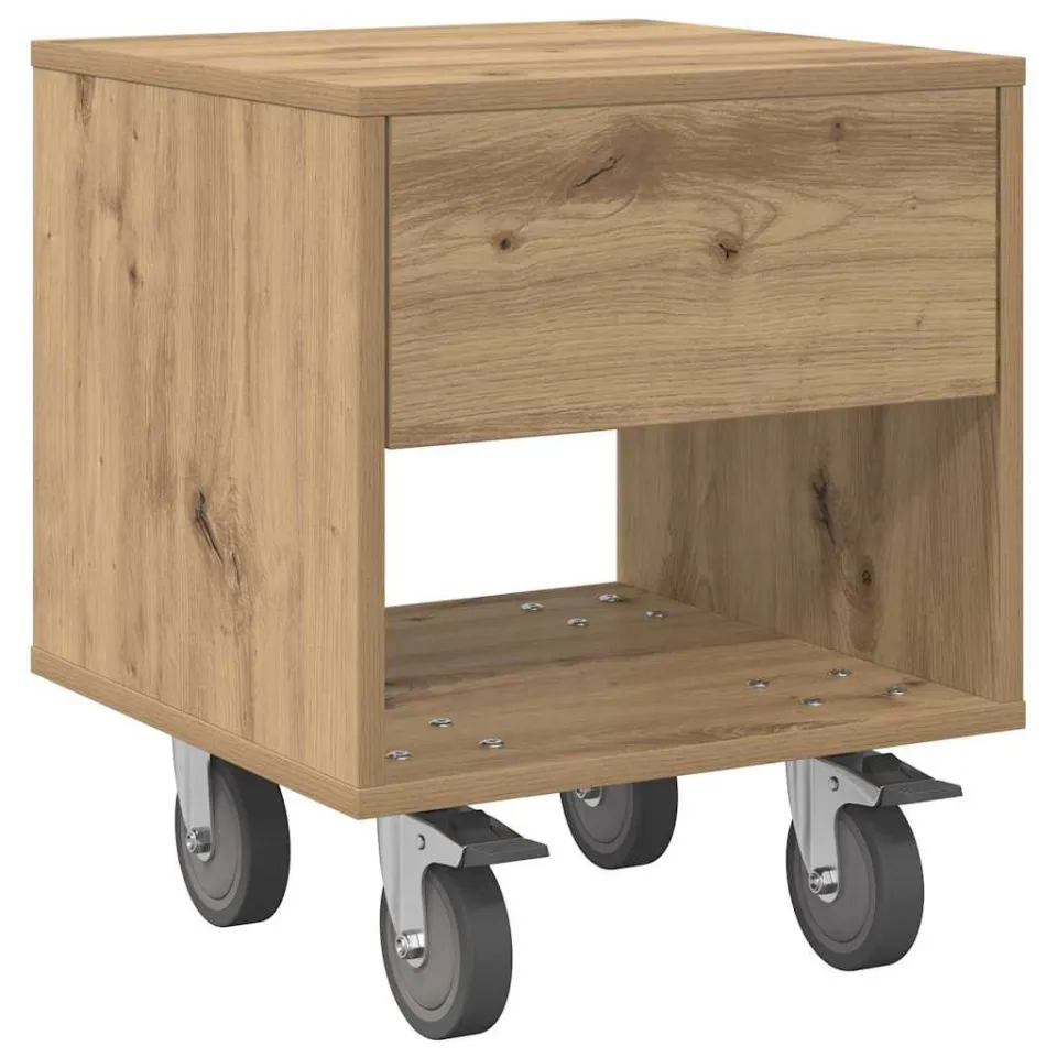 vidaXL Nachtkastje Artisan Eiken 40,5 x 40 x 48 cm Bewerkt hout, foto 3