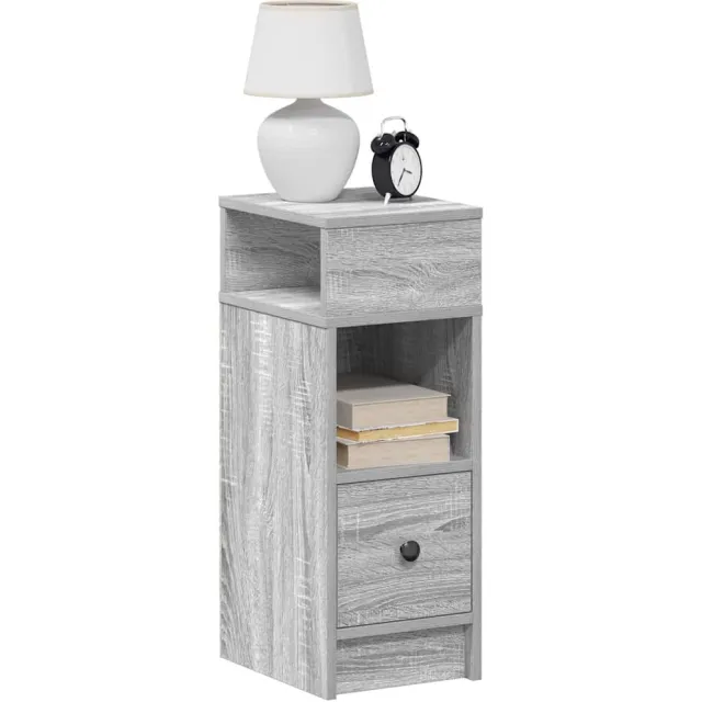 vidaXL Nachtkastje met lade 25x31x66 cm grijs sonoma eikenkleurig