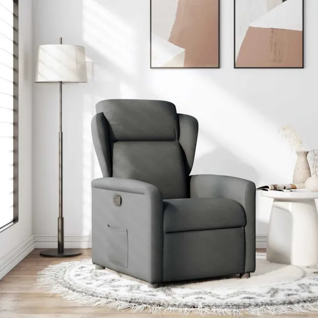 vidaXL Fauteuil verstelbaar stof donkergrijs