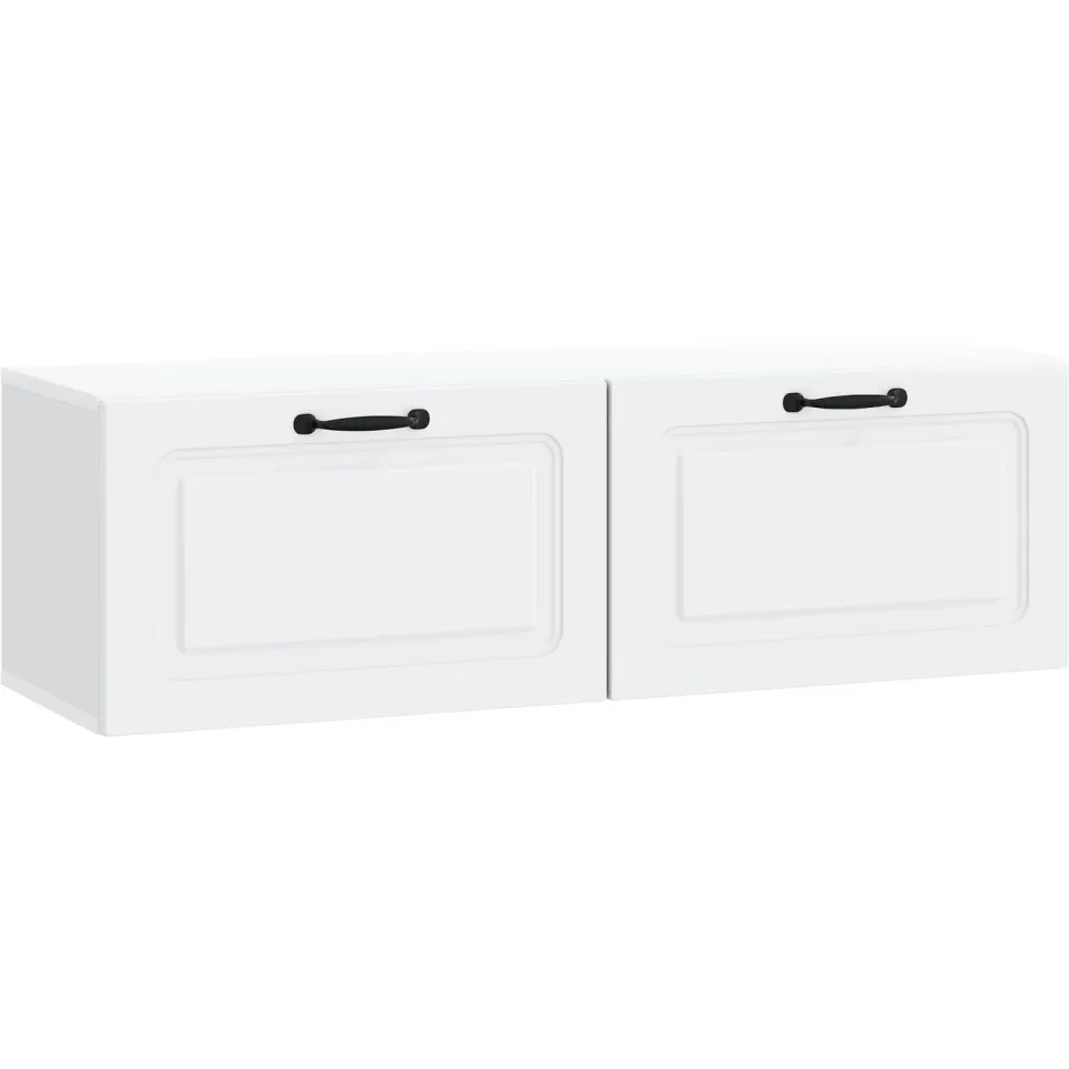 vidaXL Wandbeugel TV-kast Wit 98 x 31 x 30 cm Bewerkt hout