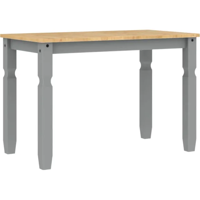 vidaXL Eettafel - Corona - 112x60x75 - cm - massief - grenenhout - grijs