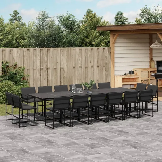 vidaXL 17-delige Tuinset met kussens textileen zwart, foto 2