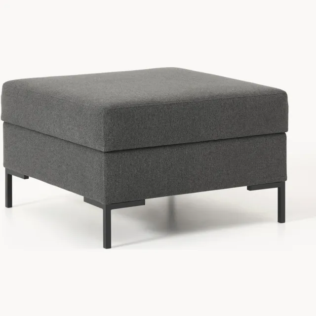 Westwing Collection Voetenbank Luna met opbergruimte Antraciet