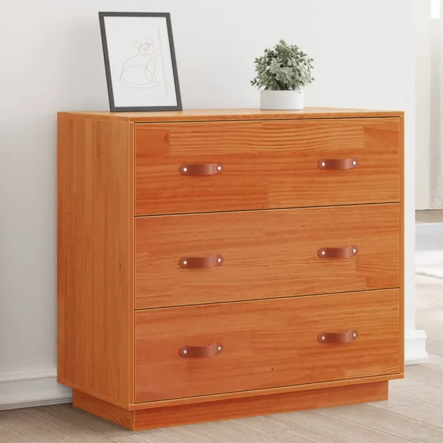 vidaXL Dressoir 80x40x75 cm massief grenenhout wasbruin bruin, foto 2