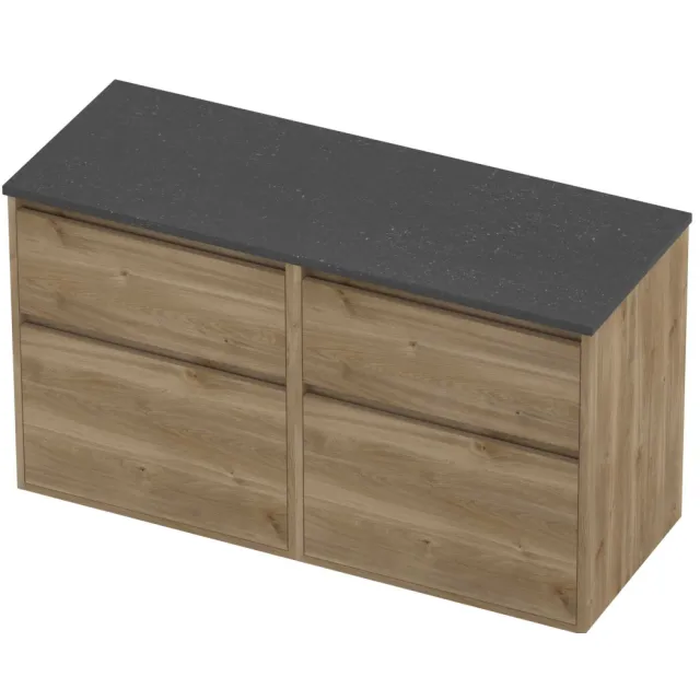 Proline Deck Badmeubelset Hardsteen Greeploos 120x46x67 cm Blue Stone Cider Oak Eiken