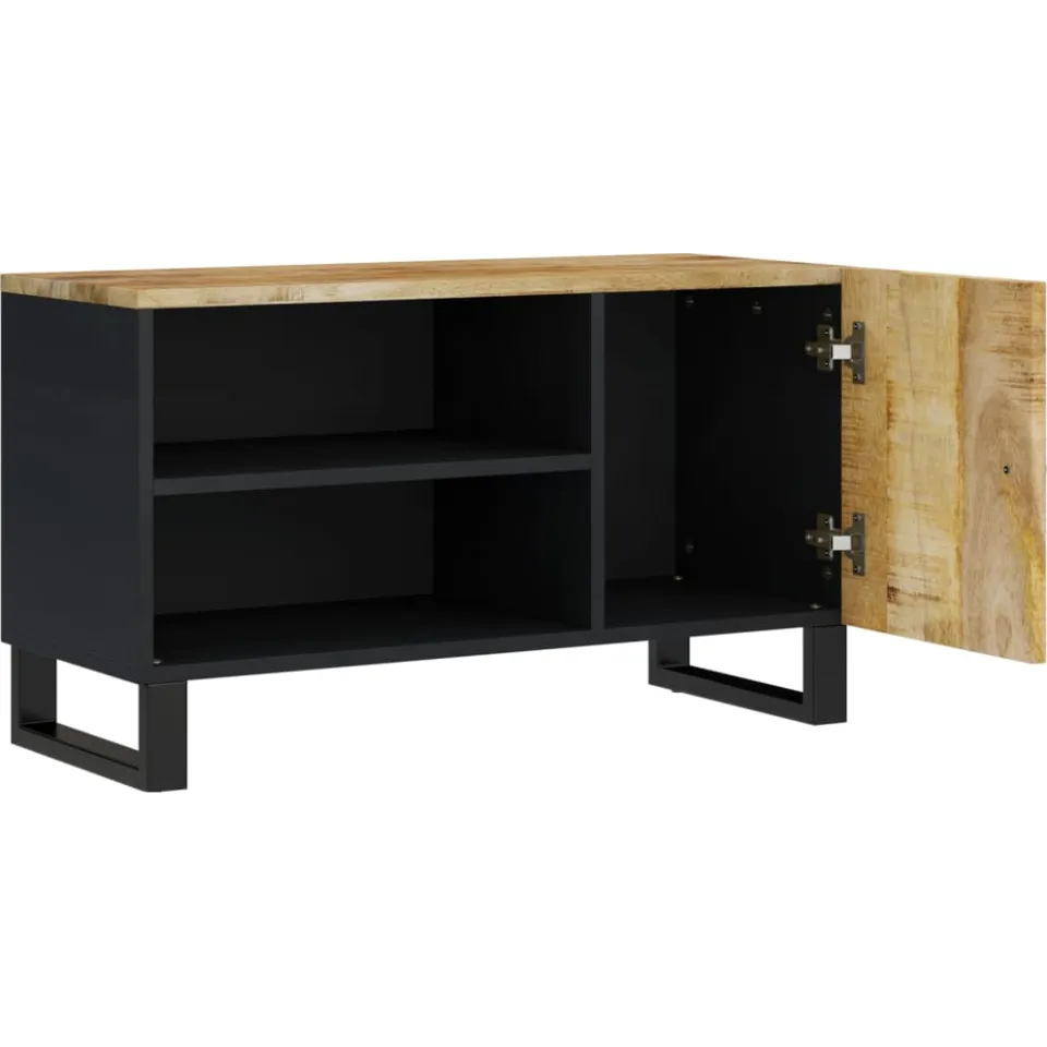 vidaXL Tv-meubel 80x33x46 cm massief mangohout en bewerkt hout bruin, foto 3
