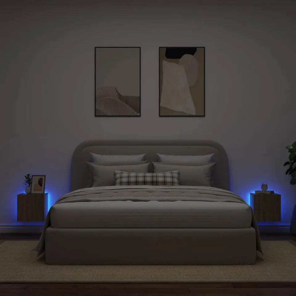 vidaXL Tv-wandmeubels met LED 2 st 30,5x35x30 cm sonoma eikenkleurig, foto 3