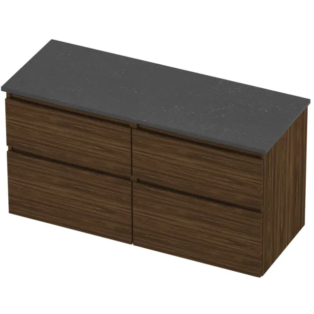 Proline Deck Badmeubelset Hardsteen Asymmetrisch 4 Laden 120x46x55 cm Blue Stone Cabana Oak Eiken