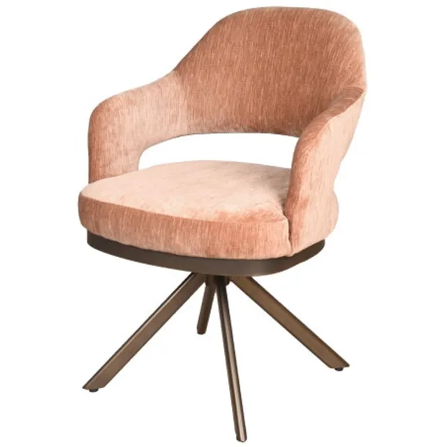 Moods Collection Eetkamerstoel Firenze poot Venus 360 anodic brown - be straight mocca mousse 234