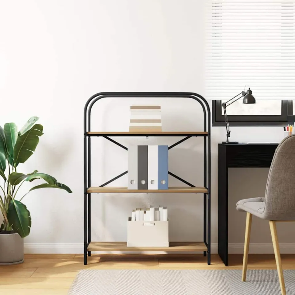 vidaXL Boekenkast 3-laags 80 x 30 x 109 cm Bewerkt hout Artisan Eiken, foto 5