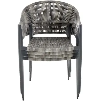 Central Park - Praxis Eigen Merk Central Park Tuinstoel Collioure Aluminiuim/wicker 60x56,5x78cm grijs, foto 4