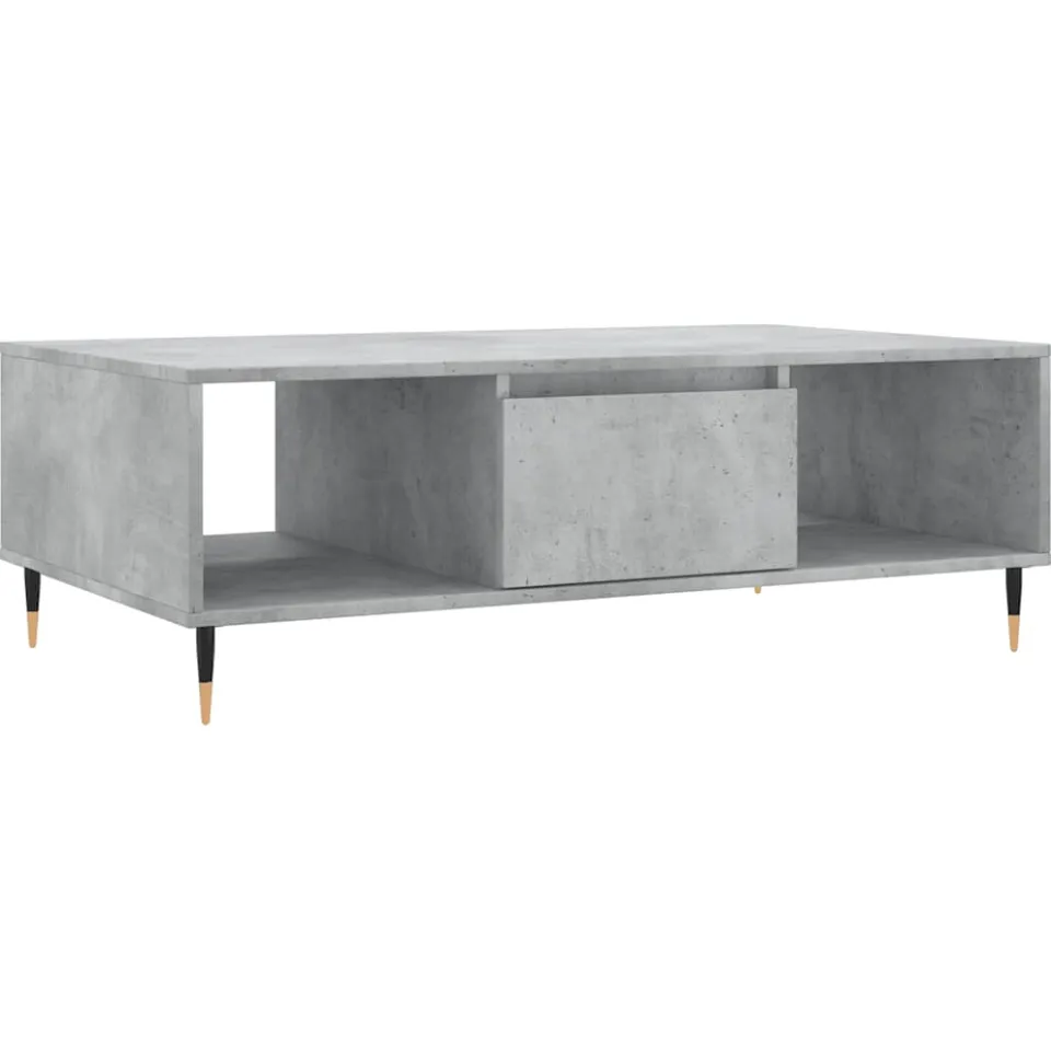 vidaXL Salontafel 104x60x35 cm bewerkt hout betongrijs grijs, foto 3