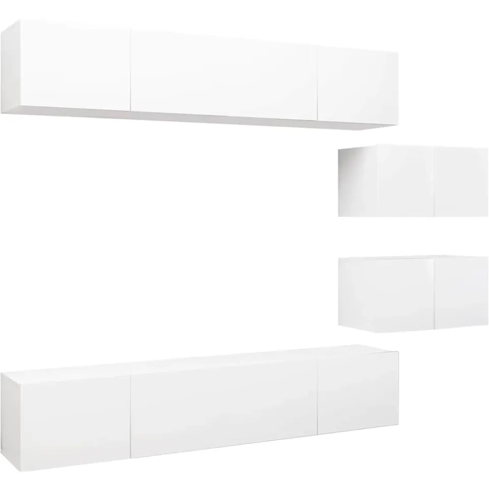 vidaXL 6-delige Tv-meubelset spaanplaat wit, foto 3