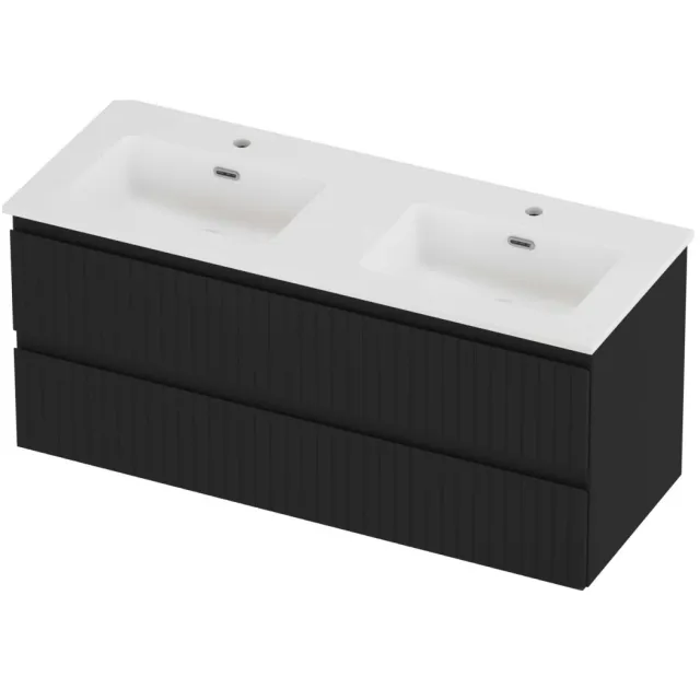 Proline Tribute Badmeubelset Porselein Elegant Gefreesd 120x46x54 cm Mat White Mat Zwart