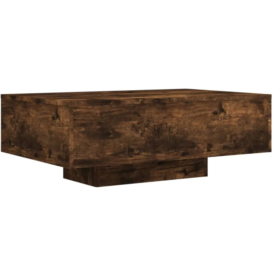 vidaXL Salontafel met LED-verlichting 85x55x31 cm gerookt eikenkleurig Bruin