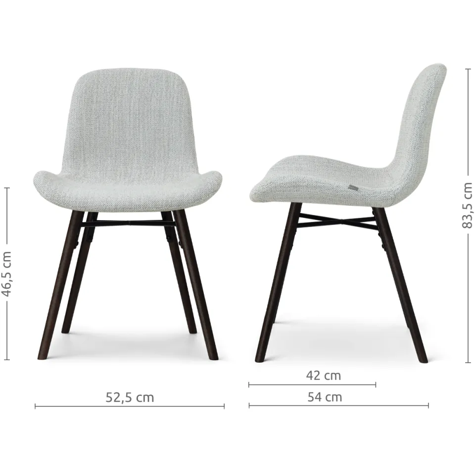 Nolon Nena-Fé eetkamerstoel grijs melange - zwart houten onderstel, foto 3