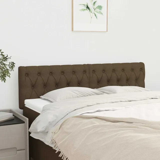 vidaXL Hoofdborden 144x7x78/88 cm stof donkerbruin