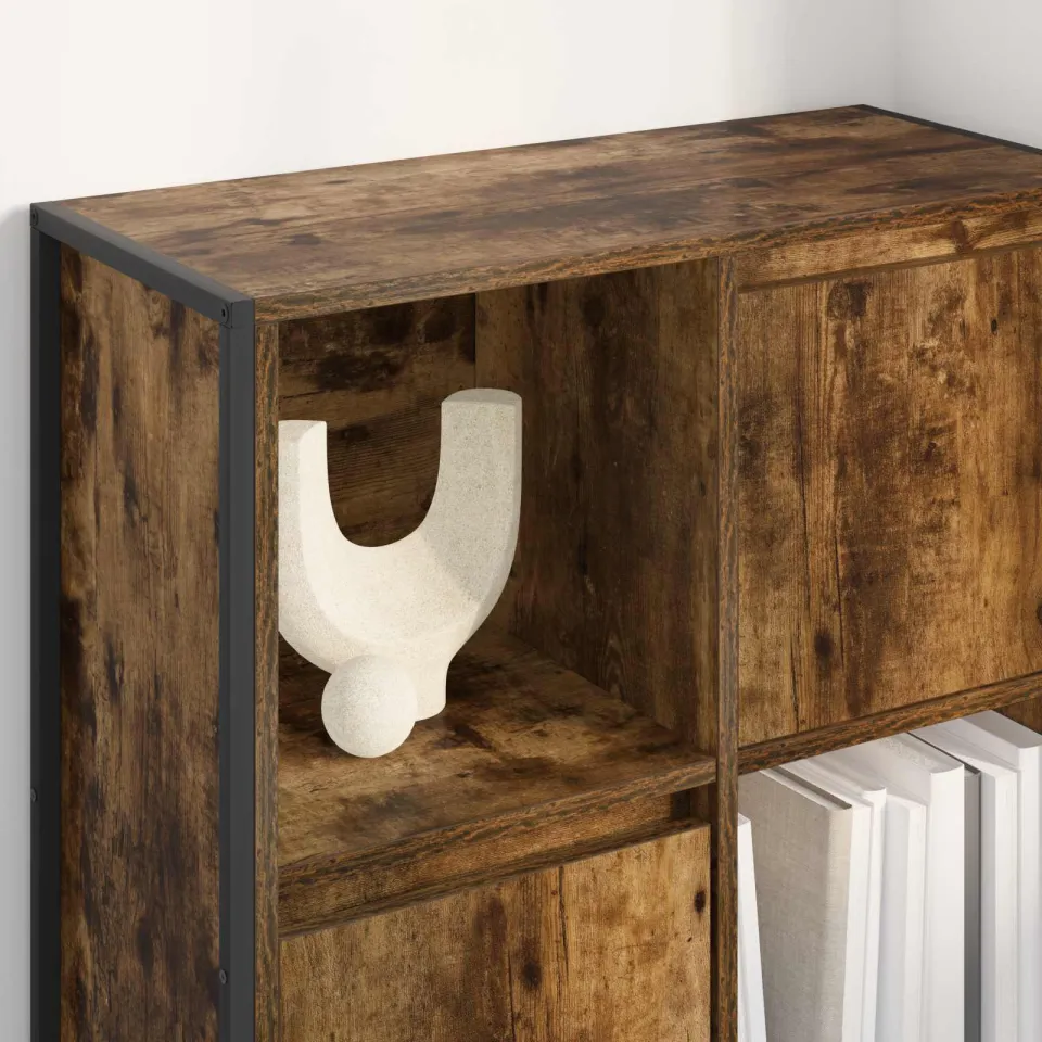 vidaXL Boekenkast Gerookt eiken 68 x 30 x 108 cm Bewerkt hout, foto 4