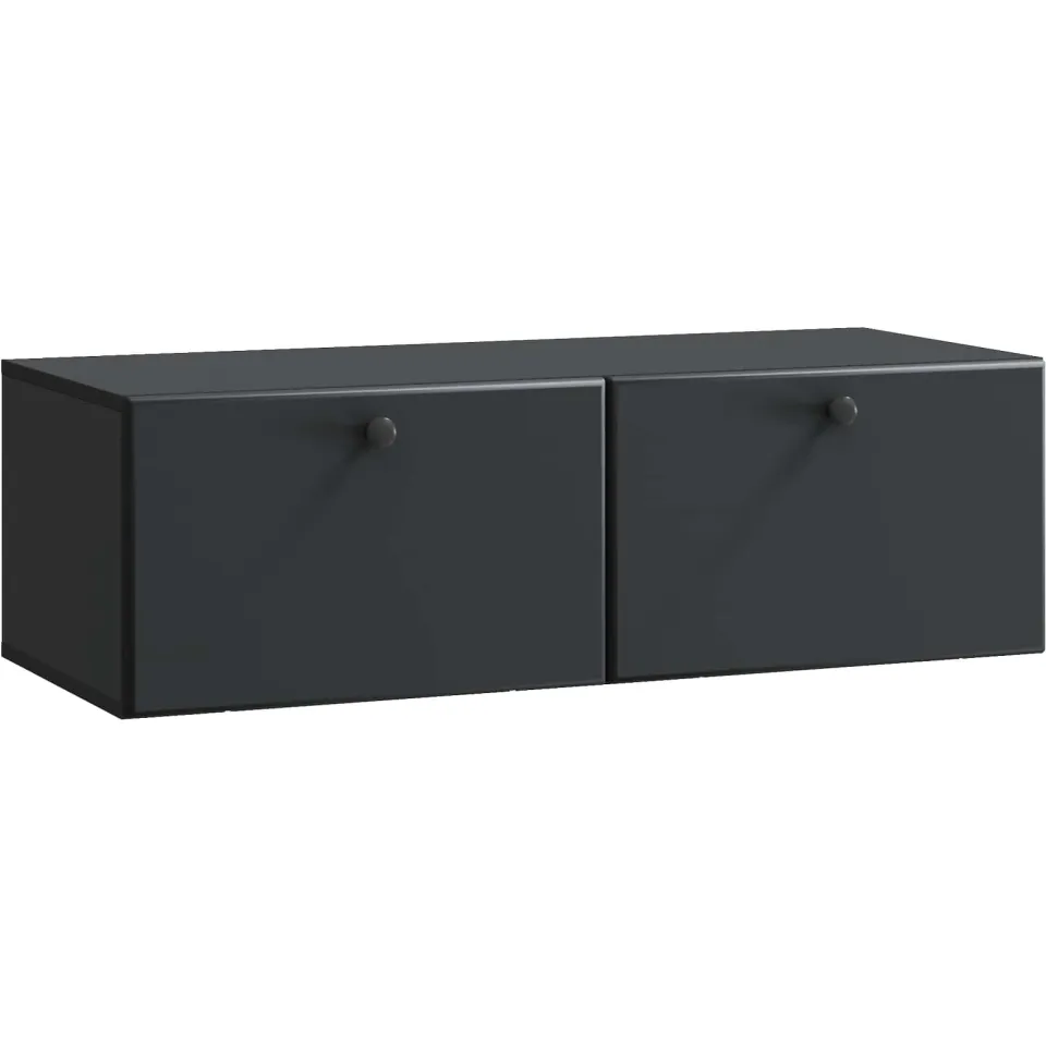vidaXL Wandbeugel TV-kast 98 x 41 x 30 cm Zwart Bewerkt hout